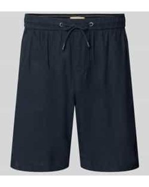 Blend Short Van Linnen-Viscosemix Model 'Malvin' - Blauw
