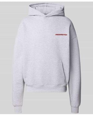 Prohibited Relaxed Fit Hoodie aus Baumwoll-Mix mit Label-Detail - Grau