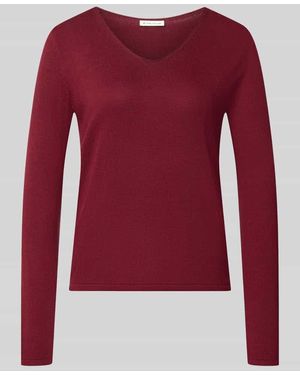 Tom Tailor Regular Fit Pullover aus Baumwoll-Mix - Rot
