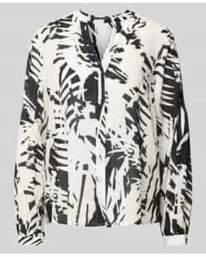 Comma, Blouse Met Tuniekkraag - Zwart