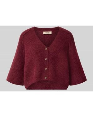 Mos Mosh Strickjacke aus Alpaka-Mix mit Leinen-Anteil Modell 'Thora' - Rot