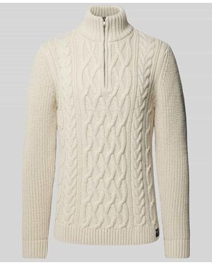Superdry Strickpullover Mit Zopfmuster Modell 'Jacob' - Natur