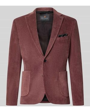 Zuitable Slim Fit Sakko aus Baumwoll-Mix in Cord-Optik Modell 'Nick' - Rot