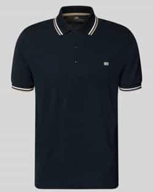 Christian Berg Men Regular Fit Poloshirt Met Contrasterende Strepen - Blauw