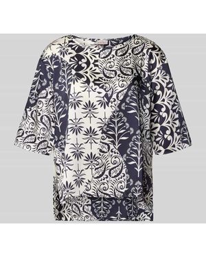 Emme Blusenshirt mit 3/4-Arm Modell 'ABANO' - Weiß