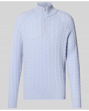 BOSS Pullover mit Troyerkragen Modell 'H-Furore' - Blau