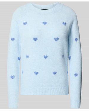 Vero Moda Pullover mit flauschiger Strickstruktur - Blau