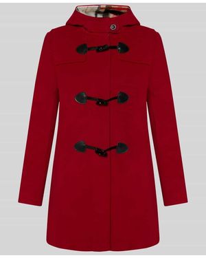 GIL BRET Regular Fit Dufflecoat aus Woll-Mix - Rot