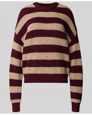 Review Oversized Strickpullover mit Streifenmuster - Rot