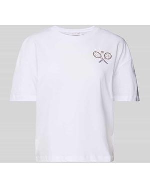 Rich & Royal T-Shirt mit Motiv-Print - Weiß