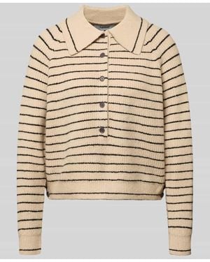 TOPSHOP Relaxed Fit Strickpullover mit Polokragen Modell 'True' - Natur