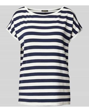 MORE&MORE T-Shirt mit U-Boot-Ausschnitt - Blau
