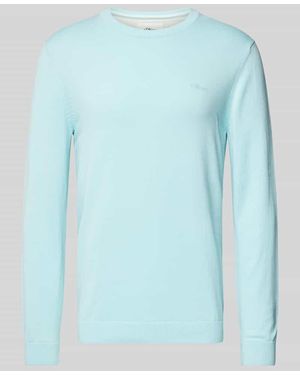 S.oliver Regular Fit Strickpullover Aus Reiner Baumwolle - Blau