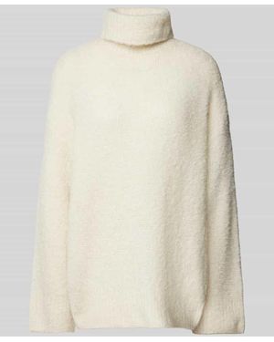 Pieces Relaxed Fit Rollkragenpullover Mit Wollanteil Modell 'Natherine' - Natur