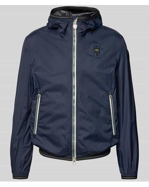 Blauer Usa Jacke mit Label-Patches Modell 'Dodge' - Blau