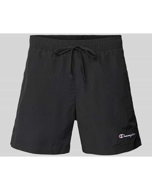 Champion Regular Fit Badehose mit Label-Stitching - Schwarz