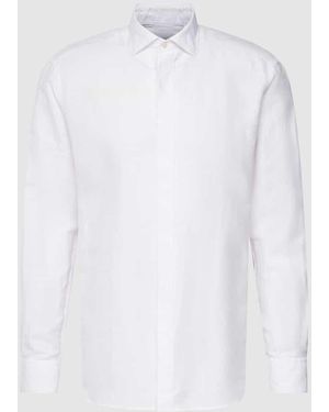 Eterna Slim Fit Premium Smokinghemd Mit Leinen-Anteil - Weiß