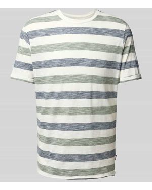 Blend T-Shirt mit geripptem Rundhalsausschnitt Modell 'JELANI' - Grau
