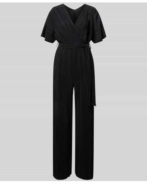 Y.A.S Regular Fit Jumpsuit mit V-Ausschnitt Modell 'Olinda' - Schwarz