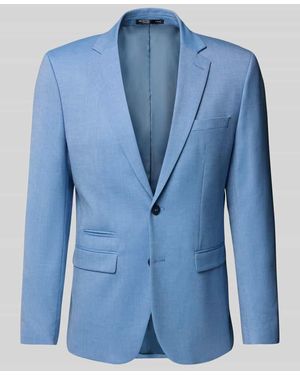 SELECTED Slim Fit 2-Knopf-Sakko mit Pattentaschen Modell 'NEIL' - Blau