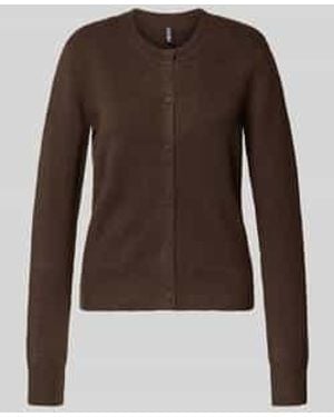 Pieces Regular Fit Gebreid Jack Met Wol, Model 'Malou' - Bruin