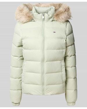 Tommy Hilfiger Shaped Fit Daunenjacke mit Logo-Stitching - Natur