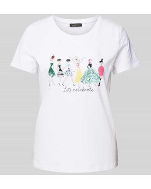 MORE&MORE T-Shirt Mit Geripptem Rundhalsausschnitt - Grau
