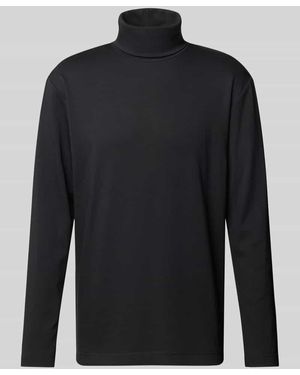 Tom Tailor Regular Fit Langarmshirt aus Baumwoll-Mix mit Rollkragen - Blau