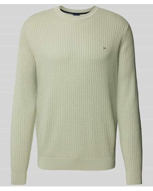 Christian Berg Men Regular Fit Strickpullover Mit Strukturmuster - Grün