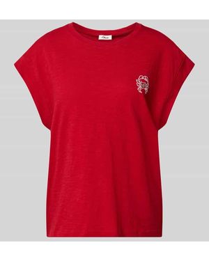 S.oliver Relaxed Fit T-Shirt aus reiner Baumwolle - Rot