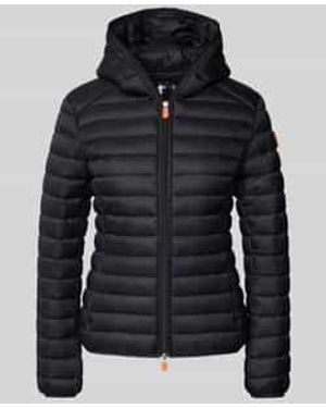 Save The Duck Gewatteerd Jack Met Tweewegsritssluiting - Zwart