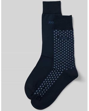 Joop! Socken mit Label-Print im 2er-Pack - Blau