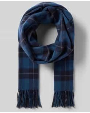 MAX&Co. Geruite Sjaal Met Franjes - Blauw