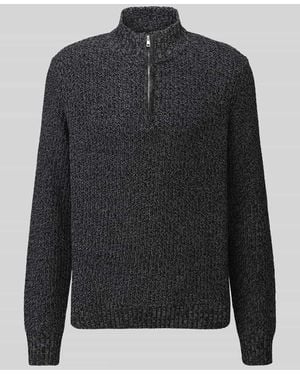 Only & Sons Regular Fit Troyer mit kurzem Reißverschluss Modell 'JOIN' - Schwarz
