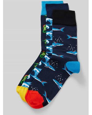DillySocks Socken Mit Motiv-Stitching Modell 'Water World' Im 3Er-Pack - Blau