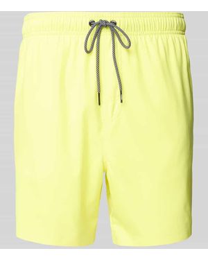 PUMA Regular Fit Badehose mit Reißverschlusstasche - Gelb