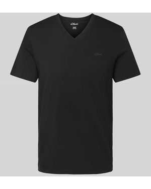 S.oliver Regular Fit T-Shirt aus reiner Baumwolle - Schwarz