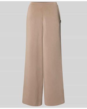 Guess Wide Leg Stoffhose mit Label-Applikation Modell 'OLYMPE' - Natur