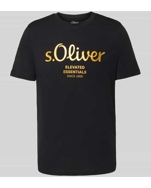 S.oliver Regular Fit T-Shirt aus reiner Baumwolle - Schwarz