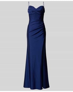 Luxuar Abendkleid mit Herz-Ausschnitt - Blau