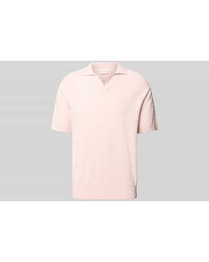 Closed Regular Fit Poloshirt in Strick-Optik - Pink