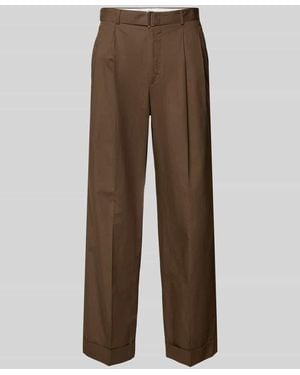 Officine Generale Loose Fit Stoffhose mit Kellerfalten - Braun