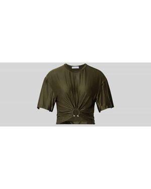 Rabanne Blusentop aus Viskose-Mix mit Cut-Out - Grün