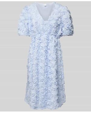 Y.A.S Midikleid mit Strukturmuster Modell 'ROSIVA' - Blau