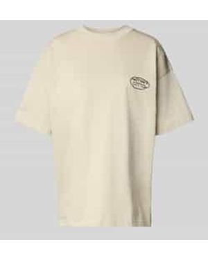 Another Cotton Lab Oversized T-shirt Met Labelprint - Naturel