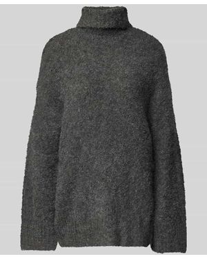 Pieces Relaxed Fit Rollkragenpullover Mit Wollanteil Modell 'Natherine' - Grau