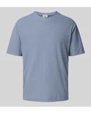 DRYKORN T-shirt Met Geribde Ronde Hals - Blauw