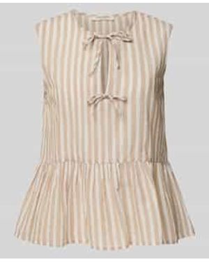 Scotch & Soda Regular Fit Blousetop Met Druppelvormige Hals - Naturel