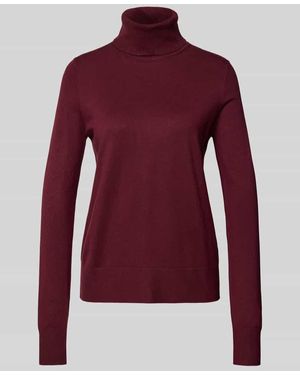 S.oliver Regular Fit Rollkragenpullover aus Viskose-Mix - Rot
