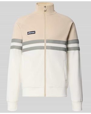 Ellesse Trainingsjacke mit Label-Patch und Stehkragen Modell 'RIMINI' - Natur